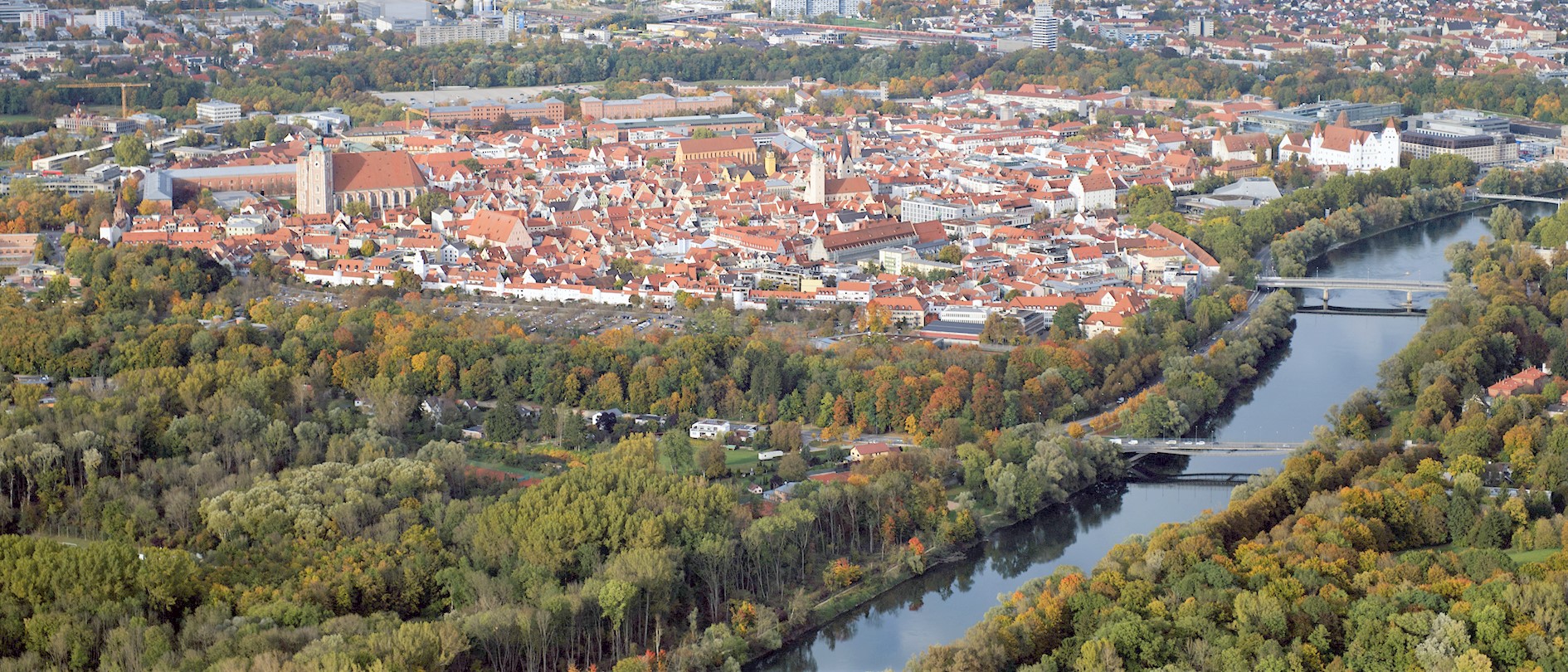 Luftbild Innenstadt Donau Glacis