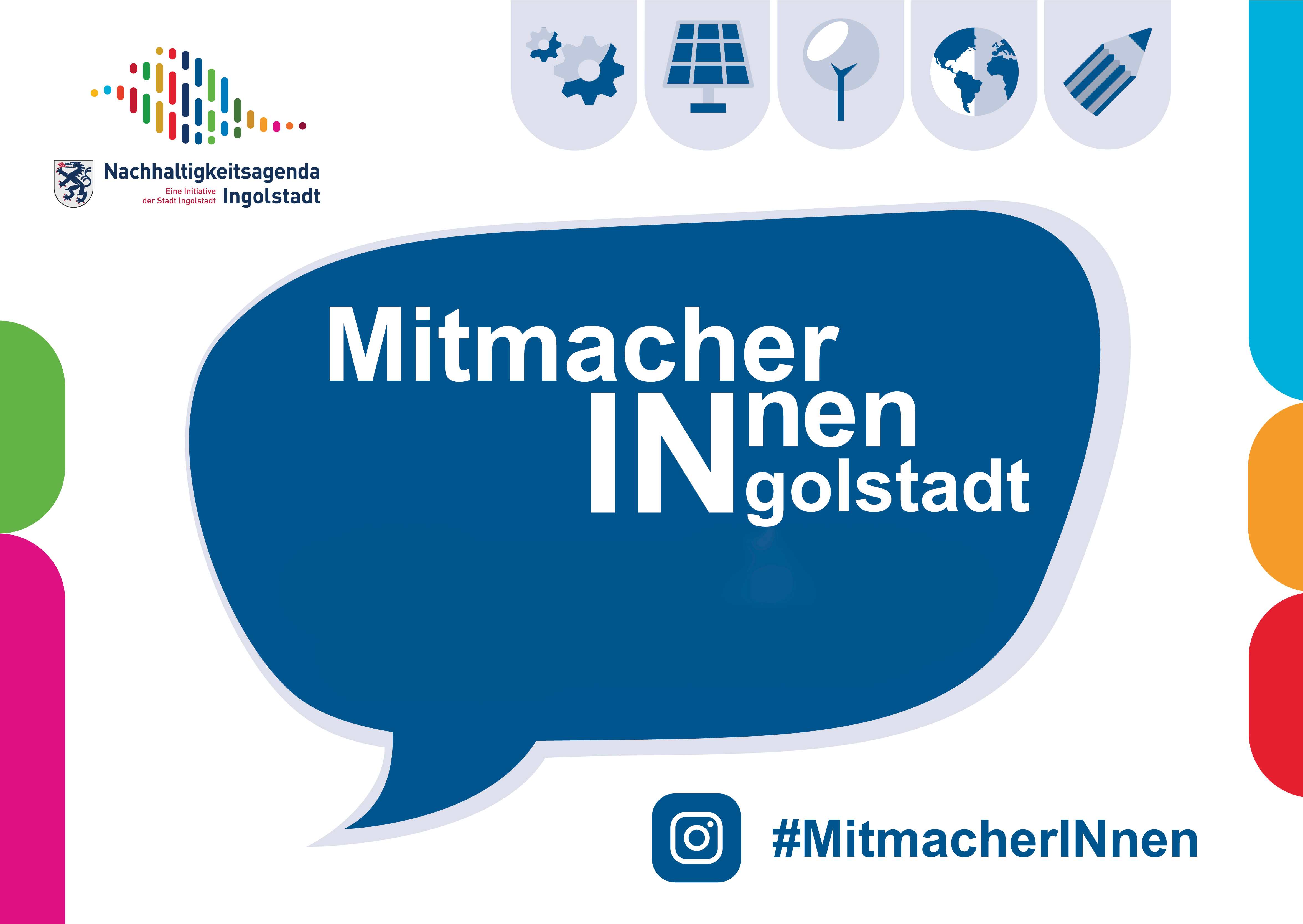 Sprechblase mit dem Textinhalt MitmacherINnen Ingolstadt